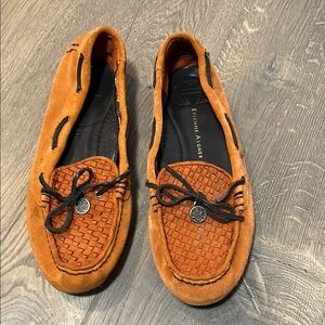 Etienne Aigner Orange/Rust Loafers with Black Accents